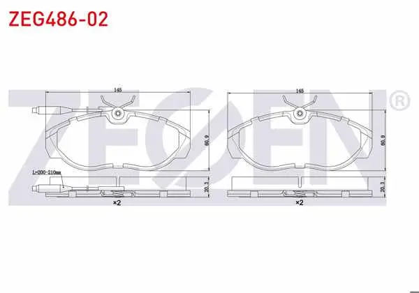 Fren Balata Ön Fişli Fiat Ducato 2.5 D 1994-2002 / Ducato 2.0 JTD 1994-2002 / Ducato 2.8 JTD 1994-2002 / Boxer I 2.5 D 1994-2002 / Jumper I 2.8 TDI 1994-2002 / Jumper I 2.5 D 1994-2002