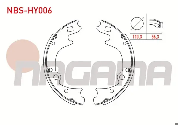 Fren Pabuç Balata Arka 220,6X56,3 mm Hyundai H100 2.5 D Kamyonet 2004-/ Kia K2500 2.5 2003-/ K2500 2.7 Çift Teker 1993-/ Mazda E 2200 (Sr2) 2.2 D 1984-2004