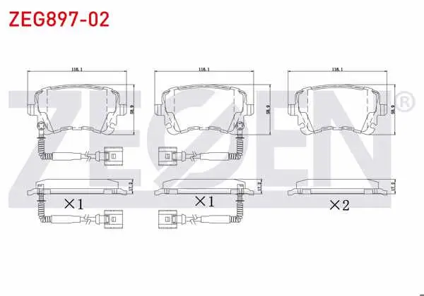Fren Balata Arka Fişli Audi A8 3.0 TDI 2003-2010 / A8 4.2 V8 TDI 2003-2010 / A8 3.0 V6 TDI 2003-2010 / A4 3.0 V6 2004-2008 / Transporter VI 2.0 TDI 2009-Transporter VII 2019 -