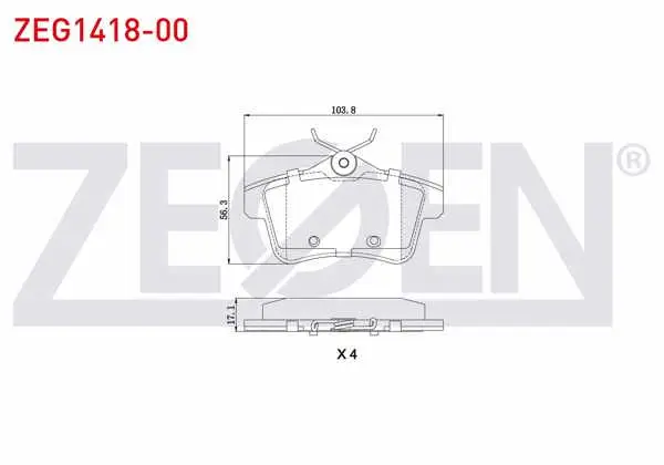 Fren Balata Arka Peugeot 3008 1.6 VTI 2009-/ 3008 1.6 HDI 2009-/ 5008 1.6 HDI 2009-/ Citroen Ds4 1.6 E-HDI 2011-/ Ds5 1.6 E-HDI 2011-/ C4 (B7) 1.6 2009-/ Ds4 1.6 Thp 2011 -