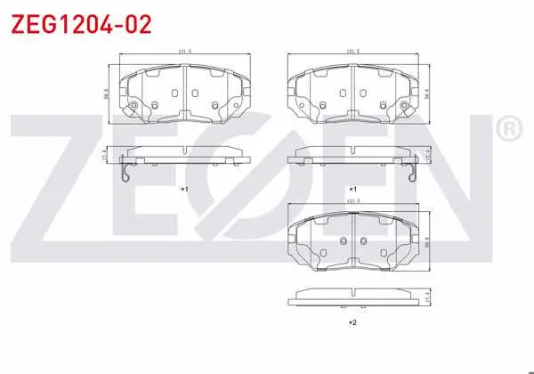 Fren Balata Ön Ikazlı Hyundai Sonata V 3.3İ V6 2005-2010 / Hyundai Grandeur 3.3İ 2005-/ Hyundai Grandeur 2.2 CRDI 2005-/ Hyundai Sonata V 2.4İ 2005-2010