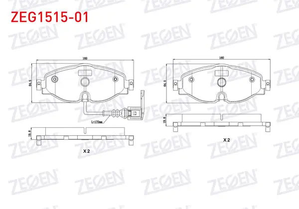 Fren Balata Ön Fişli Golf VII (5G1) 1.2 TSI 2012-/ 1.4 TSI 2012-/ 1.6 TDI 2012-/ Passat 1.6 TDI 2014-/ Tiguan 1.6 TDI 2016-/ Audi A3 1.4 TFSI 2012-/ Skoda Superb 1.4 TSI 2015-/ Seat Leon 1.4 TSI 2012 -