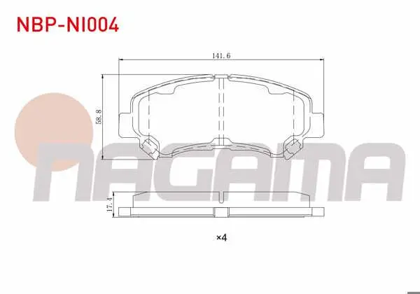 Fren Balata Ön Nissan Qashqai (J10) 1.5 DCI 2007-2014 / X-Traıl (T31) 2.0 DCI 2007-2013 / X-Traıl (T31) 2.0İ 2007-2013 / Qashqai (J10) 2.0 DCI 2007-2014 / Renault Koleos (Hy) 2.0 DCI 2008-2014