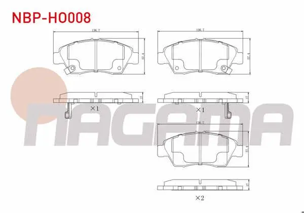 Fren Balata Ön Ikazlı Honda Civic VI 1.6İ 1995-2001 / Civic VI 1.5İ 1995-2001 / Civic VI 1.6 I-Vtec 1995-2001
