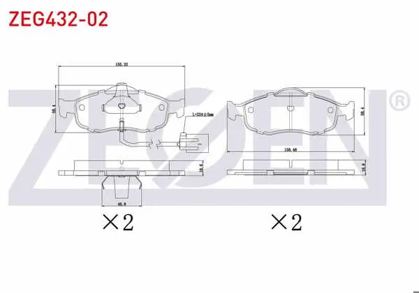 Fren Balata Ön Fişli Ford Mondeo II 1.6İ 16V 1996-2000 / Mondeo II 1.8İ 16V 1996-2000 / Mondeo II 2.0İ 16V 1996-2000
