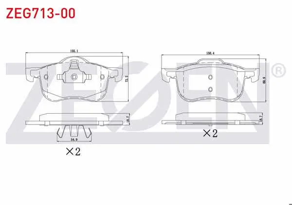 Fren Balata Ön Volvo C70 I 2.0 1998-2005 / S60 I 2.0 T5 2000-2010 / S80 I 3.0 T6 1998-2006 / V70 I 2.0 T 1997-2000 / V70 II 2.0 T 2000-2007 / S 80 I 2.0 T 1998-2006 / S60 I 2.0 T 2000-2010