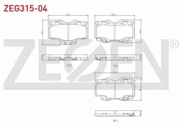 Fren Balata Ön Toyota Hı-Lux Pick Up (_N_) 2.4 D 1983-2005 / Hı-Lux Pick Up (_N_) 2.5 D 1983-2005 / Land Cruiser 80 (_J8_) 4.2 D 1990-1997 / Land Cruiser 90 (_J9_) 3.0 D 1996-2002