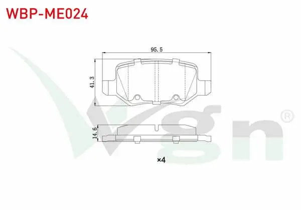 Fren Balata Arka Mercedes A Serisi (W169) A 150 2004-2012 / (W169) A 170 CDI 2004-2012 / B Serisi (W245) B 160 2005-2011 / (W245) B 160 2005-2011 / (W245) B 200 CDI 2005-2011 / Vaneo 1.7 CDI 2002-2005