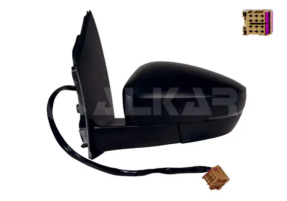 Dış Dikiz Aynası Sol Elektrikli Isıtmalı Sinyalli 6 Pin Dıkdortgen Soket Asferık Volkswagen Polo (6R) 2009 -