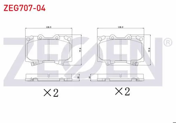 Fren Balata Ön Toyota Land Cruiser 100 (Uzj100) 4.2 TD 1998-2007 / Land Cruiser 100 (Uzj100) 4.7 1998-2007