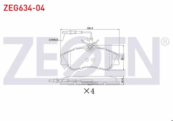 Fren Balata Ön Fişli Peugeot Partner 1.9 D 1996-2008 / Partner 2.0 HDI 1996-2008 / 306 1.6İ 1993-2002 / 306 1.8İ 1993-2002 / Berlingo 1.9 D 1996-2008 /
