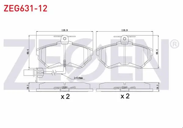 Fren Balata Ön Fişli VW Passat 1.6 1996-2000 / Passat 1.9 TDI 1996-2000 / Passat 1.8 T 1996-2000 / Audi A4 1.8 T 2004-2008 / A4 1.9 TDI 2004-2008 / A4 2.0 TFSI 2004-2008 / A4 2.0 TDI 2004-2008