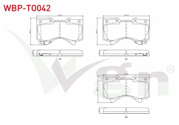 Fren Balata Ön Ikazlı Toyota Land Cruiser 4.7 V8 2008-/ Land Cruiser 4.5 D V8 2008-/ Land Cruiser 3.0 D-4D 2008 -