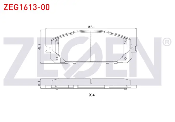 Fren Balata Ön Tel Delikli Jeep Cherokee (Kl) 2.0 Crd 2014-/ Cherokee (Kl) 3.2 V6 2014 -