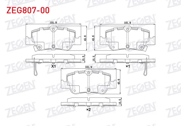 Fren Balata Arka Ikazlı Toyota Corolla 1.4 D 2007-2012 / Corolla 1.4 D-4D 2007-2012 / Corolla 1.33 2007-2012 / Corolla 1.4 Vvt-I 2007-2012 / Auris 1.4 D-4D 2007-2012 / Auris 1.33 Dual-Vvt-I 2007-2012