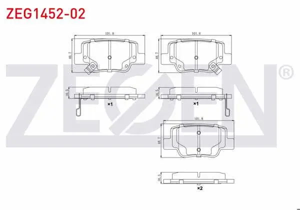 Fren Balata Arka Ikazlı Toyota Verso (_Aur2_, _Zgr2_) 1.6 2009-/ Verso (_Aur2_, _Zgr2_) 1.8 2009 -