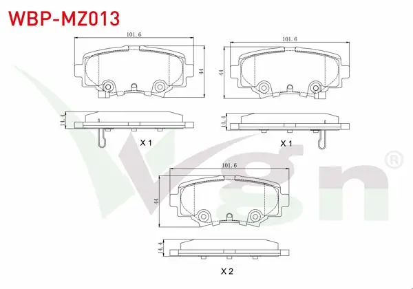 Fren Balata Arka Ikazlı 13.8mm Mazda 3 (Bm) Skyactıve G100-G120-G165-D150 2013 -