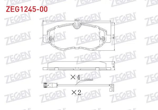 Fren Balata Ön Fişli Mercedes Sprinter 3,5T (906) 313 CDI 2006-2009 / 315 CDI 2006-2009 / 316 CDI 2006-2009 / VW Crafter 30-35 (2E) 2.5 TDI 2006-2016 / Crafter 30-35 (2E) 2.0 TDI 2006-2016 /