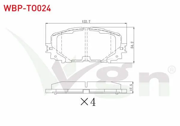Fren Balata Ön Toyota Yaris (P9) 1.0 Vvt-I 2006-2010 / Yaris (P9) 1.3 Vvt-I 2006-2010 / Yaris (P9) 1.33 Vvt-I 2006-2010 / Yaris (P9) 1.4 D-4D 2006-2010