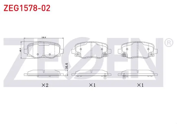 Fren Balata Arka Ikazlı Fiat 500X 2014-/ Jeep Renegade 2014-/ Cherokee (Kl) 2014-/ Alfa Romeo Tonale 2022 -