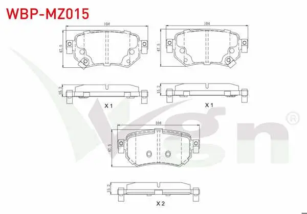 Fren Balata Arka Ikazlı Mazda 6 (Gj,Gh) 2.0 2013-/ Mazda 6 (Gj,Gh) 2.2 D 2013 -