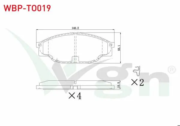 Fren Balata Ön Toyota Hı-Lux Pick Up (_N_) 2.5 D-4D 1983-2005 / Hı-Lux Pick Up (_N_) 2.5 2.4 D 1983-2005 / Hı-Ace III (_H10_) 2.0 1989-1995 / Hı-Ace III (_H10_) 2.4 D 1989-1995