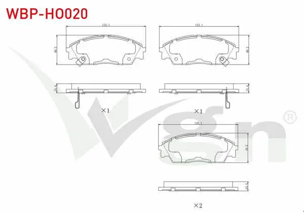 Fren Balata Ön Ikazlı Honda Civic IV 1.4İ 1987-1993 / Civic IV 1.5İ 1987-1993 / Civic V 1.6 I-Vtec 1992-1995 / Civic IV 2.0 1987-1993 / Prelude III 2.0 1987-1992