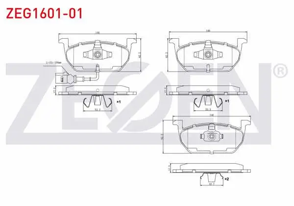 Fren Balata Ön Fişli VW Golf VII 2012-/ Polo 2017-/ T-Cross 2017-/ Skoda Octavia 2012-/ Kamıq 2017-/ Scala 2019-/ Seat Leon 2012-/ Arona 2017-/ Audi A3 Sportback 2012-2020 / A1 2019 -