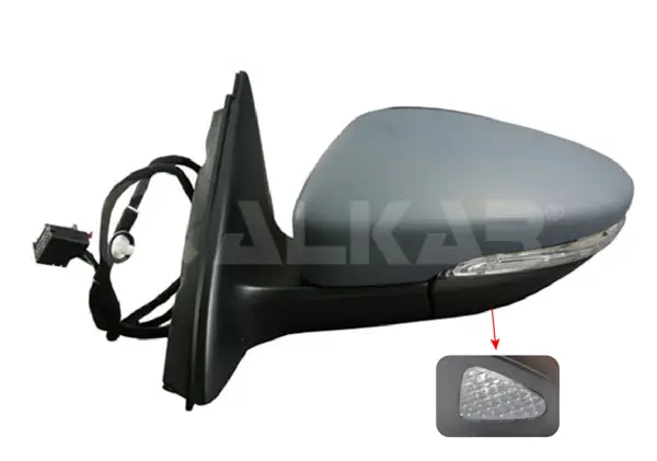 Dış Dikiz Aynası Sol Elektrikli Asferık Isıtmalı Astarlı Otomatik Katlanır Sinyalli 9 Pin Alt Aydınlatma Volkswagen Jetta IV 2010-2014