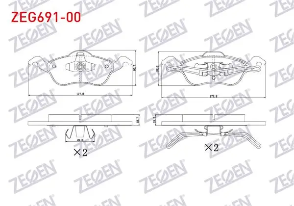 Fren Balata Ön Ford Focus I 1.6İ 16V 1998-2004 / Focus I 1.8İ 16V 1998-2004 / Focus I 1.8 TDCI 1998-2004 / Focus I 1.6 TDCI 1998-2004 / Focus I 1.4İ 16V 1998-2004 / Focus I 2.0İ 16V 1998-2004