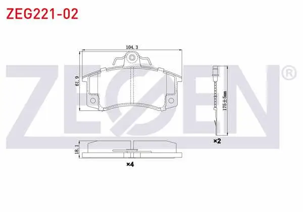 Fren Balata Ön Fişli Lada Samara 1500 1986-1994 / Vega (2110) 1.6İ 16V 2000-/ Kalına (1118) 1.6İ 2004-/ Vega (2110) 1.6İ 8V 2000 -