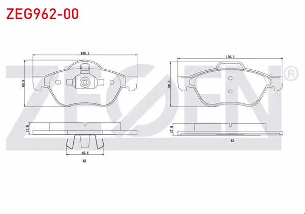 Fren Balata Ön Renault Laguna II (Bg0 / 1) 1.6İ 16V 15 Jant 2001-2007 / Laguna II 1.9 DCI 15 Jant 2001-2007 / Laguna III 1.5 DCI 2007-/ Laguna III 1.6İ 16V 2007-/ Laguna II 1.8İ 16V 2001-2007