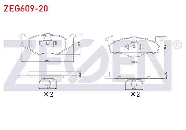 Fren Balata Ön VW Polo 1.4 1994-1999 / 1.4 TDI 1994-1999 / Golf III 1.4İ 1991-1999 / Golf III 1.6İ 1991-1999 / Polo 1.4 1999-2001 / Polo 1.4 TDI 1999-2001 / Polo Classic 1.4 1995-2001