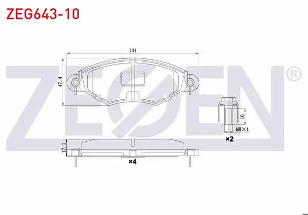 Fren Balata Ön Peugeot 206 (2A / C) 1.4 HDI 1998-2006 / 206 (2A / C) 1.6 HDI 1998-2006 / 306 (7B,N3,N5) 1.4İ 1993-2002