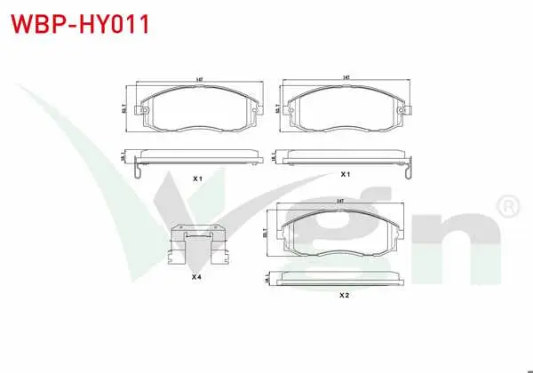 Fren Balata Ön Ikazlı Hyundai Starex 2.4İ 1997-2003 / Starex 2.5 CRDI 1997-2007 / Starex 2.5 TD 1997-2003