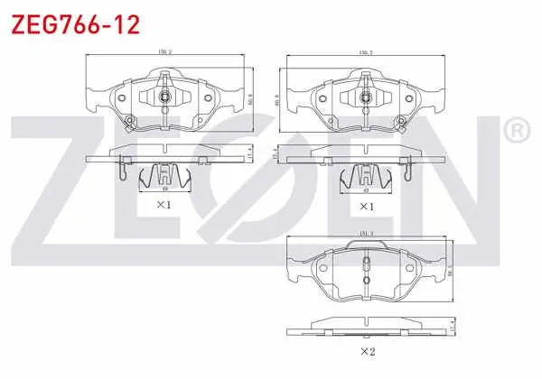 Fren Balata Ön Toyota Yaris (P9) 1.0 Vvt-I 2006-2010 / Yaris (P9) 1.3 Vvt-I 2006-2010 / Yaris (P9) 1.4 D-4D 2006-2010