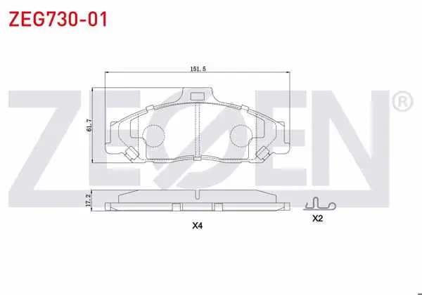 Fren Balata Ön Ford Ranger 2.5 TDCI 4X4 1999-2002 / Ranger 2.2 TDCI 1999-2002 / Ranger 3.0 TDCI 1999-2002 / Mazda B Serisi (Un) 2.5 D 4X2 1998-2006 / B Serisi (Un) 2.5 TD 4X4 1998-2006