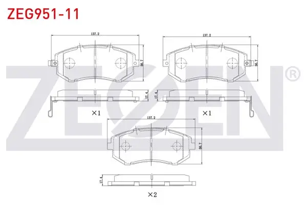 Fren Balata Ön Subaru Legacy IV 2003-2009 / Legacy V 2009-2015 / Impreza 2008-/ Forester (Sh) 2008-2013 / Forester (Sj) 2013-/ Outback (Bl,Bp) 2003-2009 / Outback (Bm,Br) 2009-2015