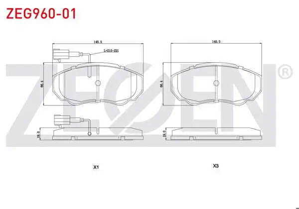 Fren Balata Ön Fişli Fiat Ducato 2.8 TDI 2002-2006 / Ducato 2.3 JTD 2002-2006 / Ducato 2.0 JTD 2002-2006 / Peugeot Boxer II 2.0 HDI 2002-2006 / Citroen Jumper II 1.9 D 2002-2006 / Jumper II 2.8 HDI 2002-2006