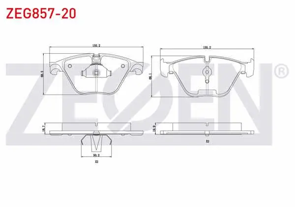 Fren Balata Ön BMW 5 Serisi (F10) 528 İ 2010-/ (F10) 530 İ 2010-/ (F10) 535 İ 2010-/ (F10) 525 D 2010 -