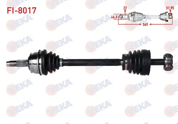 Komple Aks Sol Ön Uzunluk 569 mm Fiat Tempra 1.4İ-1.6İ 1992-1999