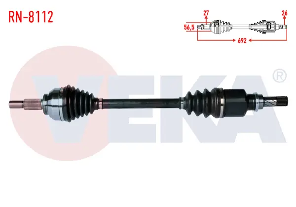 Komple Aks Sol Ön Renault Laguna III (Bt0 / 1) 1.5 DCI 5 Vites M-T Şanzıman Uzunluk 692mm 2007 -