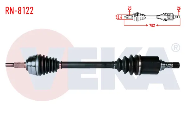Komple Aks Sol Ön Uzunluk 702mm Dacia Duster 1.5 DCI 4X2 2010 -