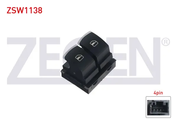 Cam Açma Anahtarı Çiftli Krom 4 Pin Volkswagen Golf VI-Passat-Polo-Jetta III-Amarok 2004-2015 / Caddy IV-Transporter VI 2009 -