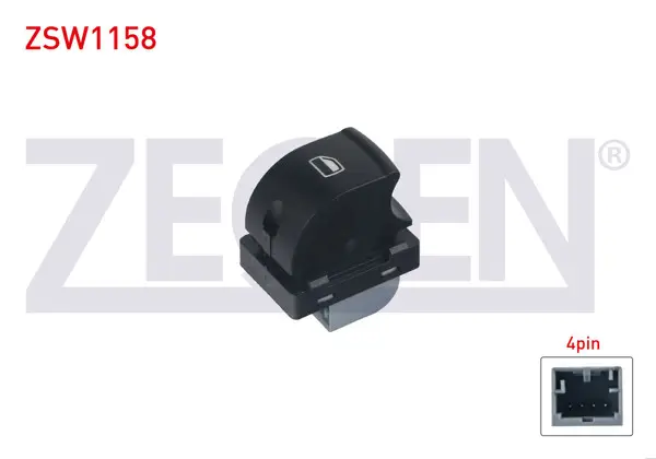 Cam Açma Anahtarı Tekli 4 Pin Audi A3-A4-A6-Q7-Tt 2004-2013