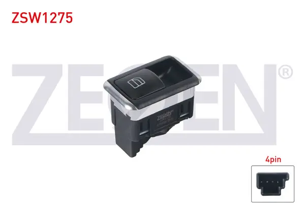 Cam Açma Anahtarı Tekli Krom 4 Pin Mercedes C Serisi (W204)-Glk Serisi (X204)-E Serisi (W212)-M Serisi (W166) 2007 -