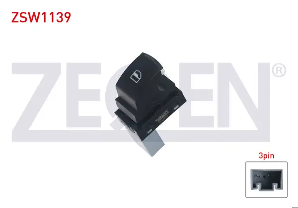 Cam Açma Anahtarı Tekli 3 Pin Volkswagen Caddy III-Golf IV-Jetta IV-Passat-Tiguan 2004-2015 / Touareg-Touran-Polo 2009 -