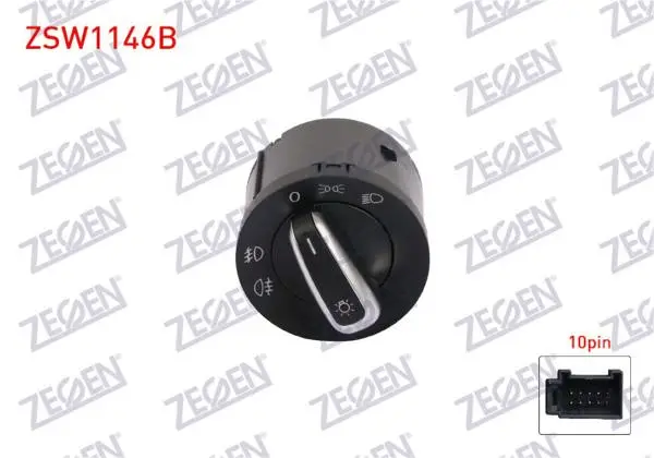 Far Anahtarı Krom 10 Pin Otomatik Volkswagen Caddy III-Golf V-Jetta III-Passat-Touran 2003-2010