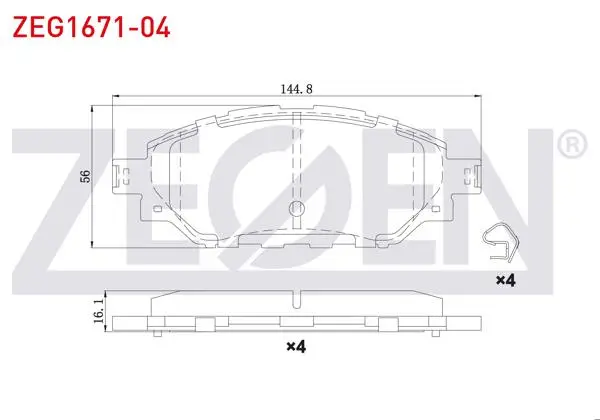 Fren Balata Ön Toyota Hı-Lux VIII Revo (N1) Pick Up 2.4 D 4X4 Espsız 2015 -