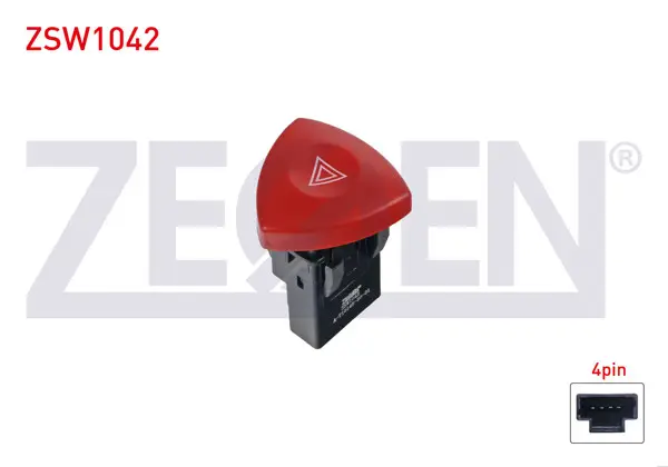 Flaşör Anahtarı 4 Pin Kırmızı Işık Renault Master II 1998-2010 / Traffic II 2001-2014 / Laguna II 2001-2007